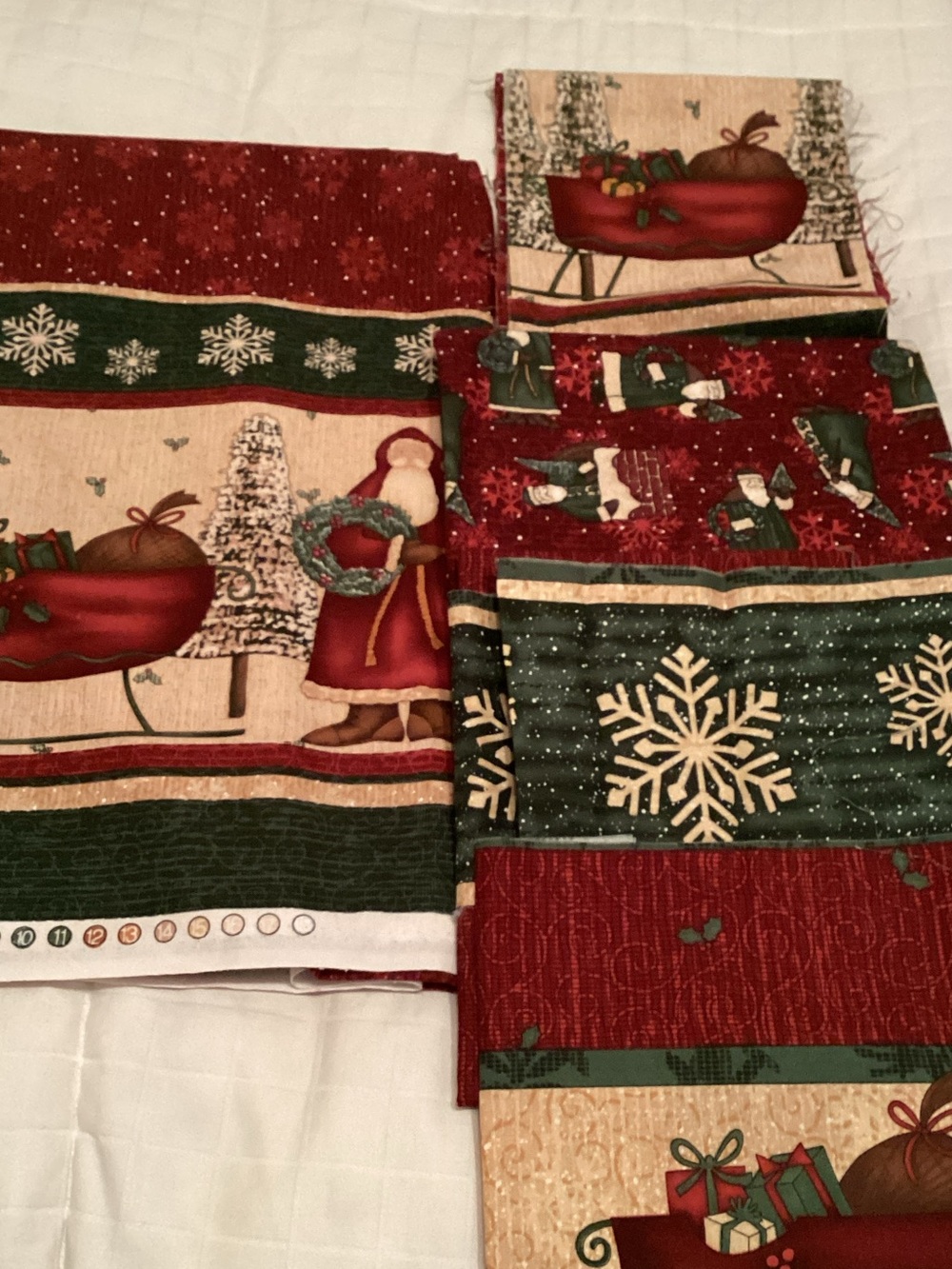 Debbie Mumm’s Santa, sleigh & snowflake fabric
